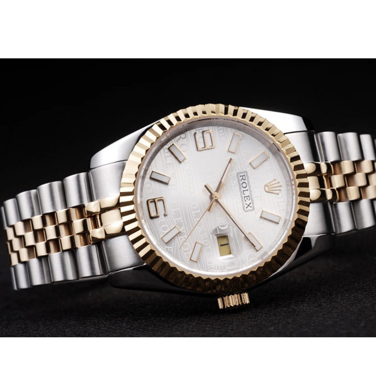AAA Replica Watches 18k DateJust Dial Two Silver Steel Plated Stainless Gold Rolex 98084 Tone 0801